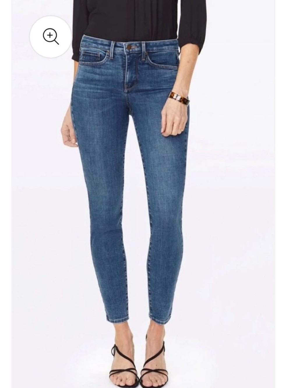 NYDJ Ami Skinny High Rise Jeans in Medium Blue Wash, Size 16